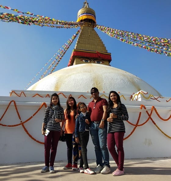 The spherical stupa of Boudhanath