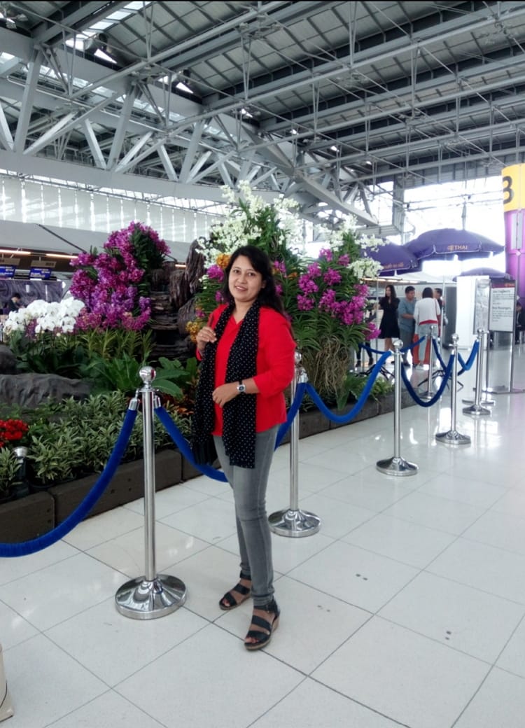 Beautiful moment at Subarnavhumi Airport Bangkok