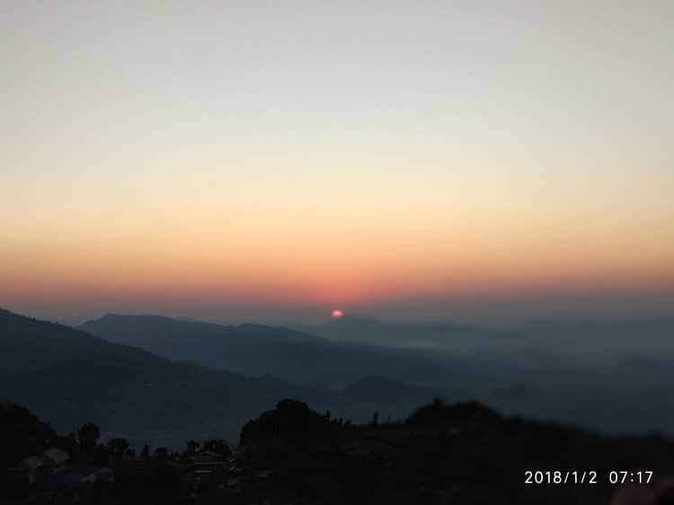 First rays of the Sun enjoyed from Sarangkot